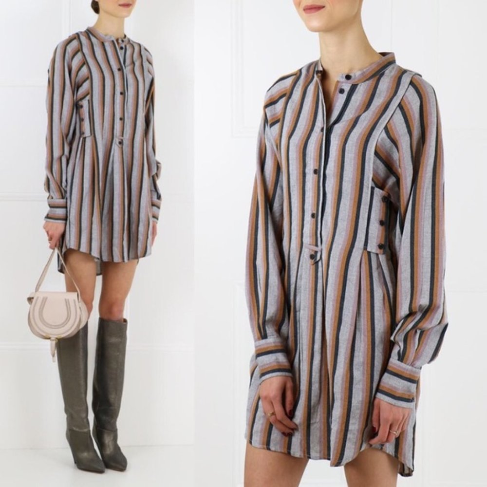 Isabel Marant Etoile Striped Oudy Dress 40 US 8